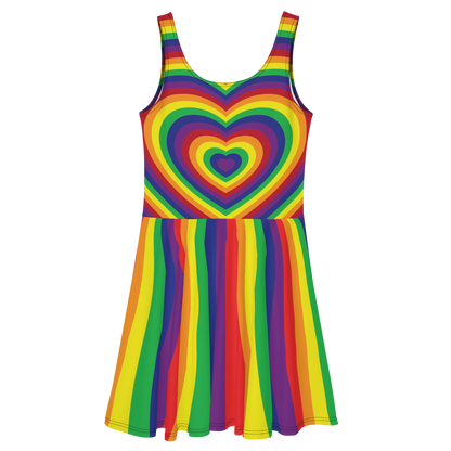 Rainbow Hearts Skater Dress