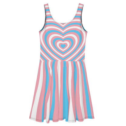 Trans Hearts Skater Dress