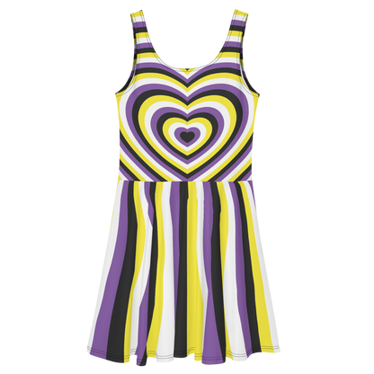 Enby Hearts Skater Dress