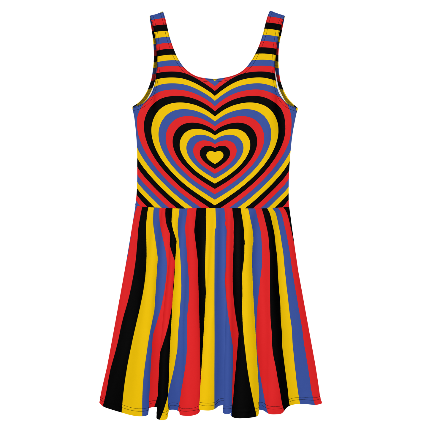 Poly Hearts Skater Dress