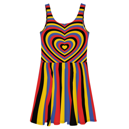 Poly Hearts Skater Dress