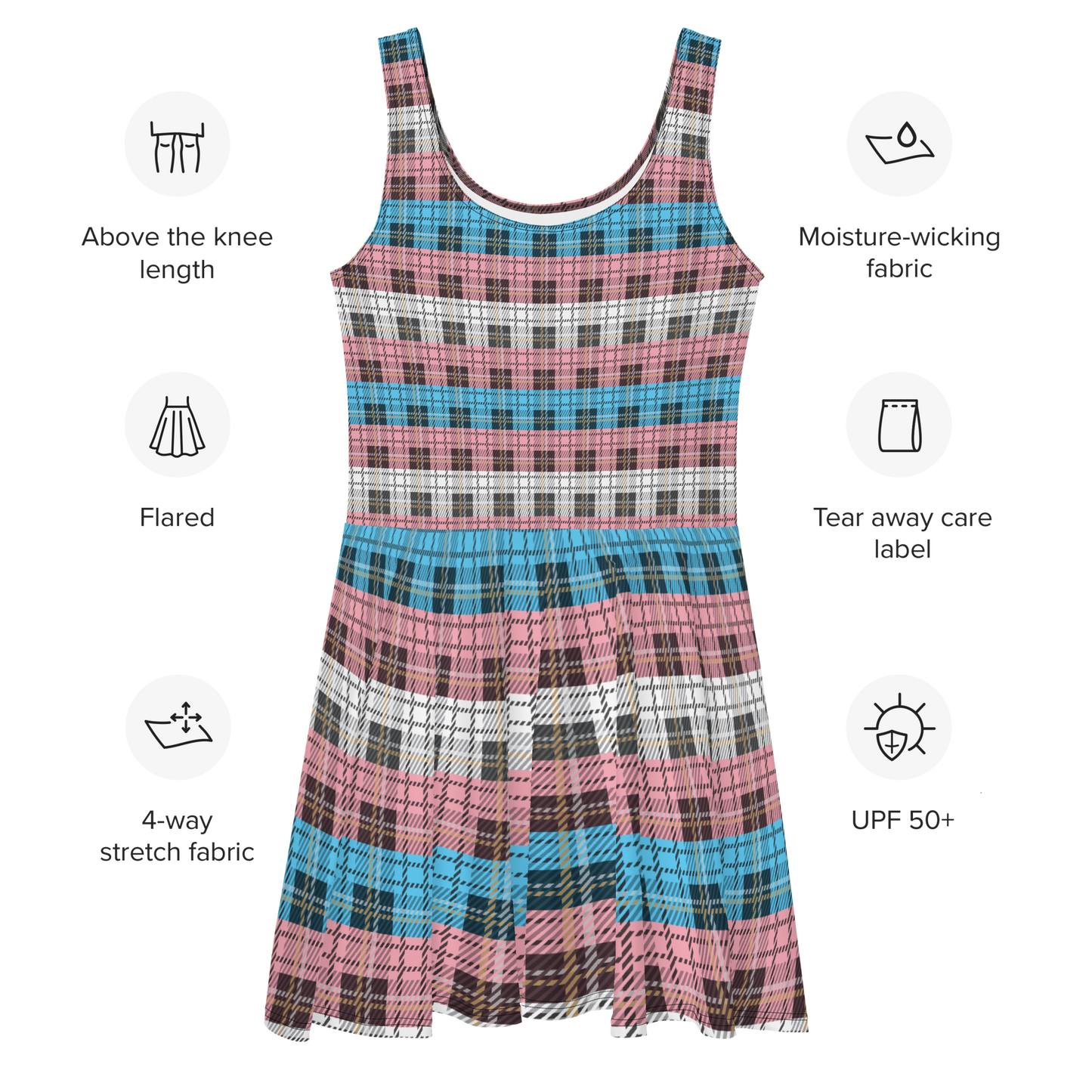 Trans Plaid Skater Dress