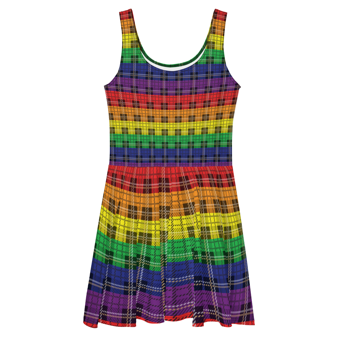 Rainbow Plaid Skater Dress