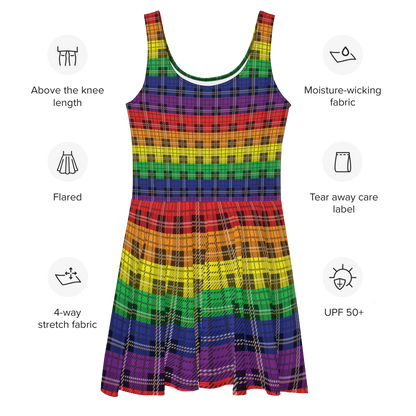 Rainbow Plaid Skater Dress