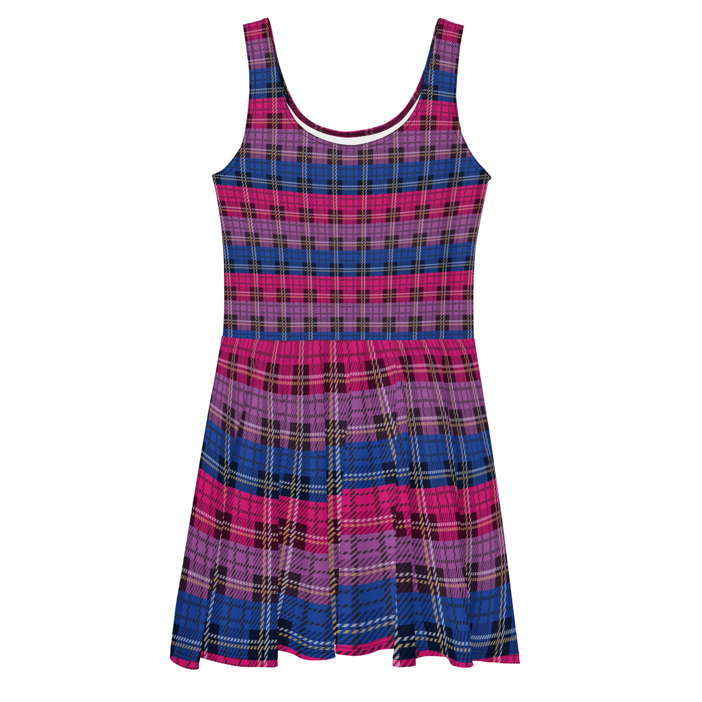 Bi Plaid Skater Dress