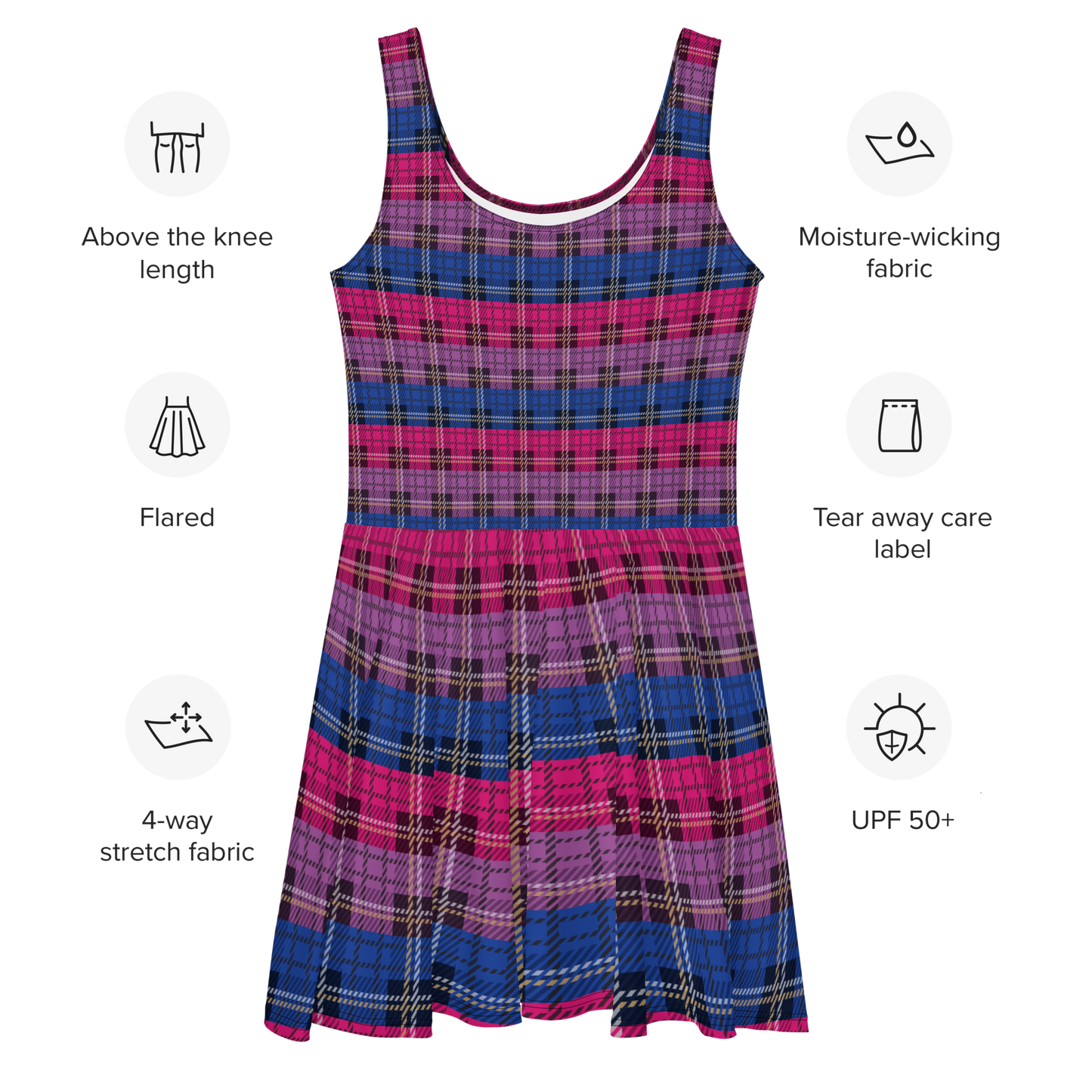 Bi Plaid Skater Dress