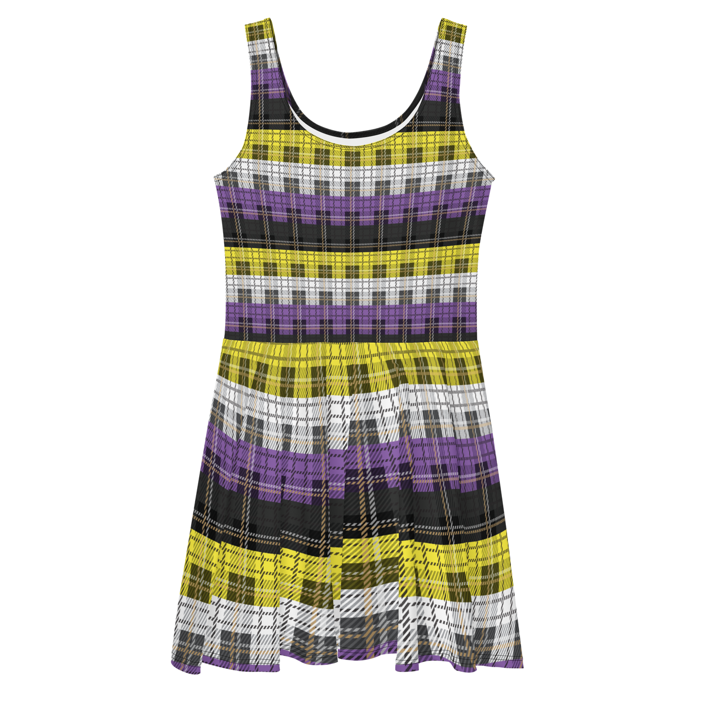 Enby Plaid Skater Dress