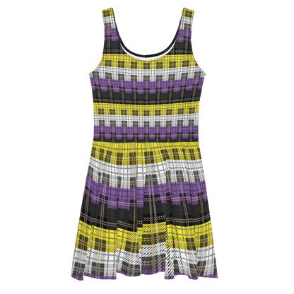 Enby Plaid Skater Dress