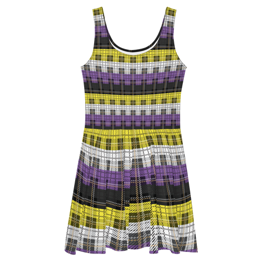 Enby Plaid Skater Dress