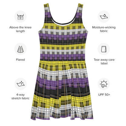 Enby Plaid Skater Dress