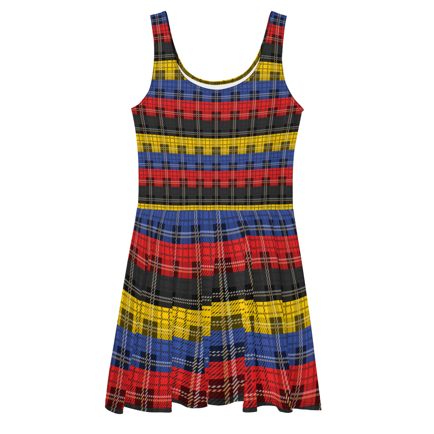 Poly Plaid Skater Dress