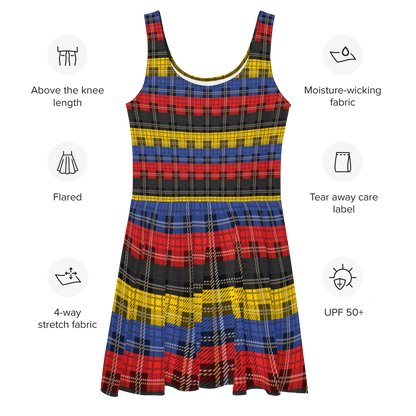 Poly Plaid Skater Dress