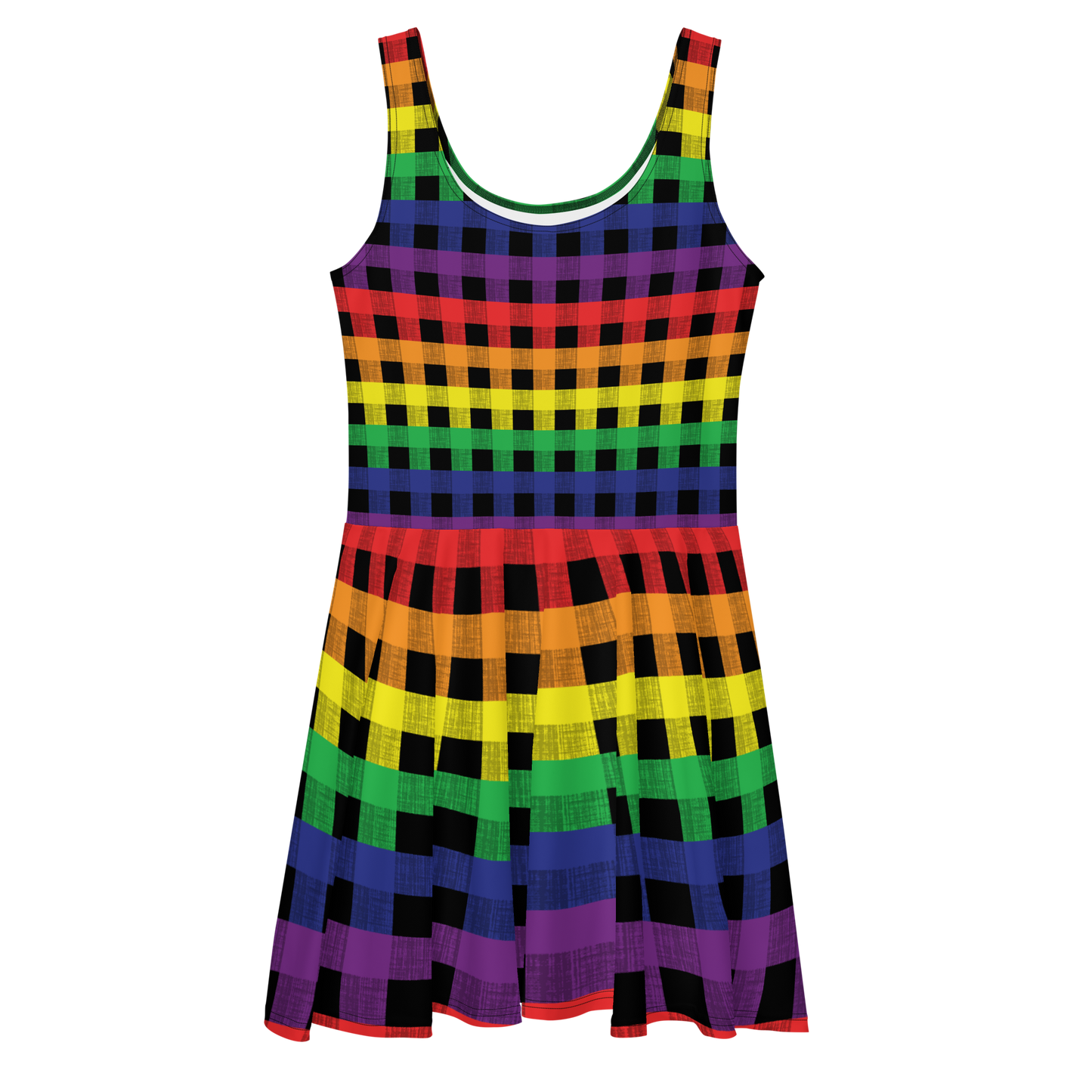 Rainbow Flannel Skater Dress