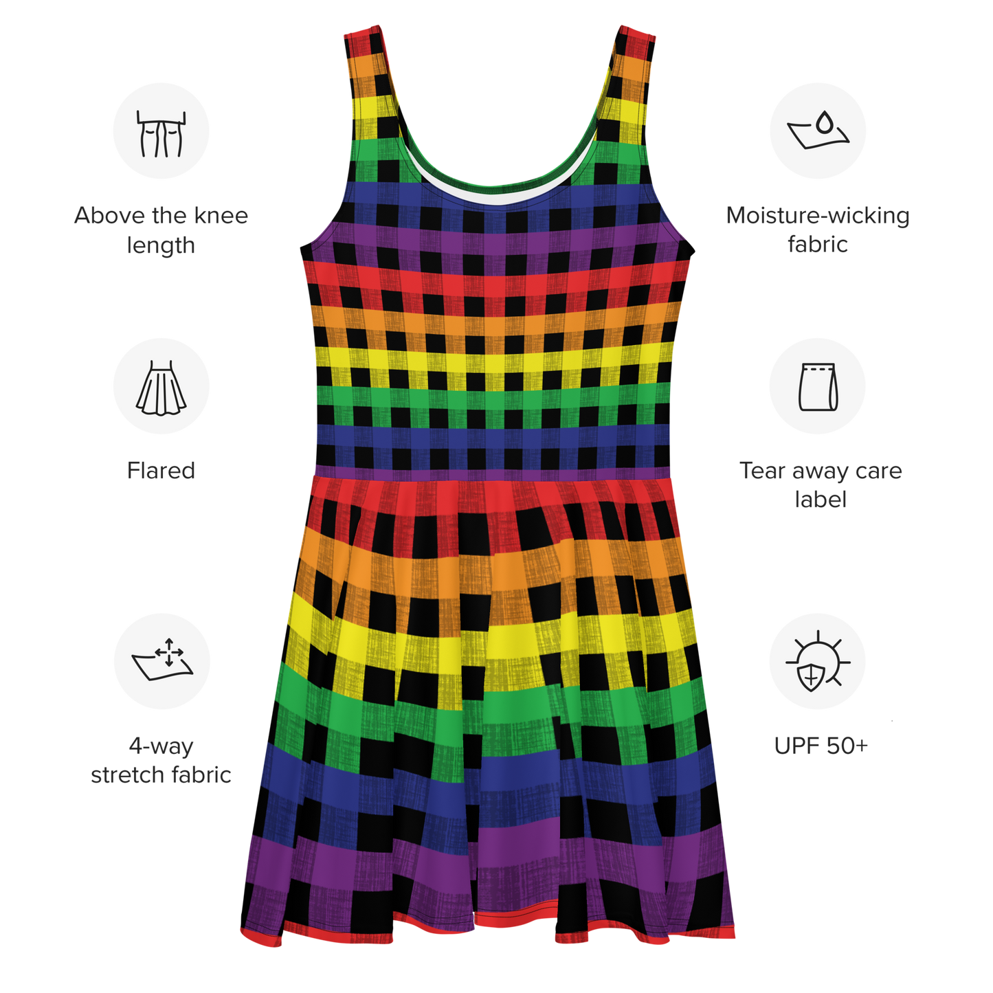 Rainbow Flannel Skater Dress