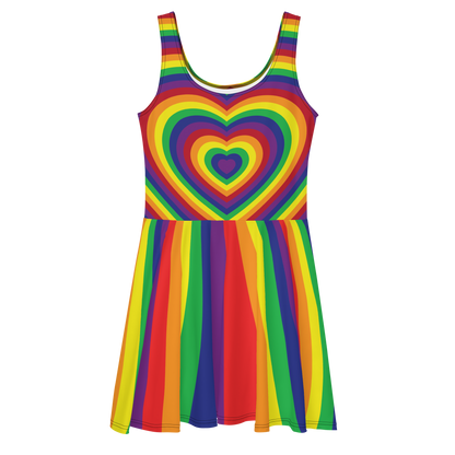 Rainbow Hearts Skater Dress