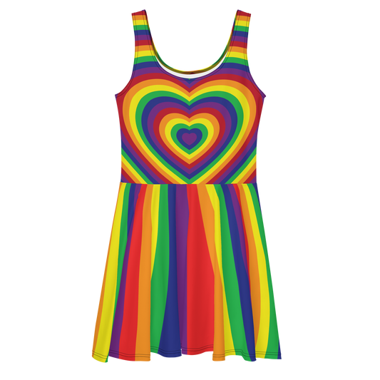 Rainbow Hearts Skater Dress