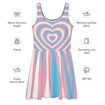 Trans Hearts Skater Dress