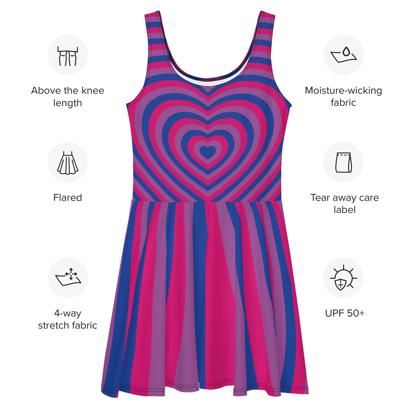 Bi Hearts Skater Dress