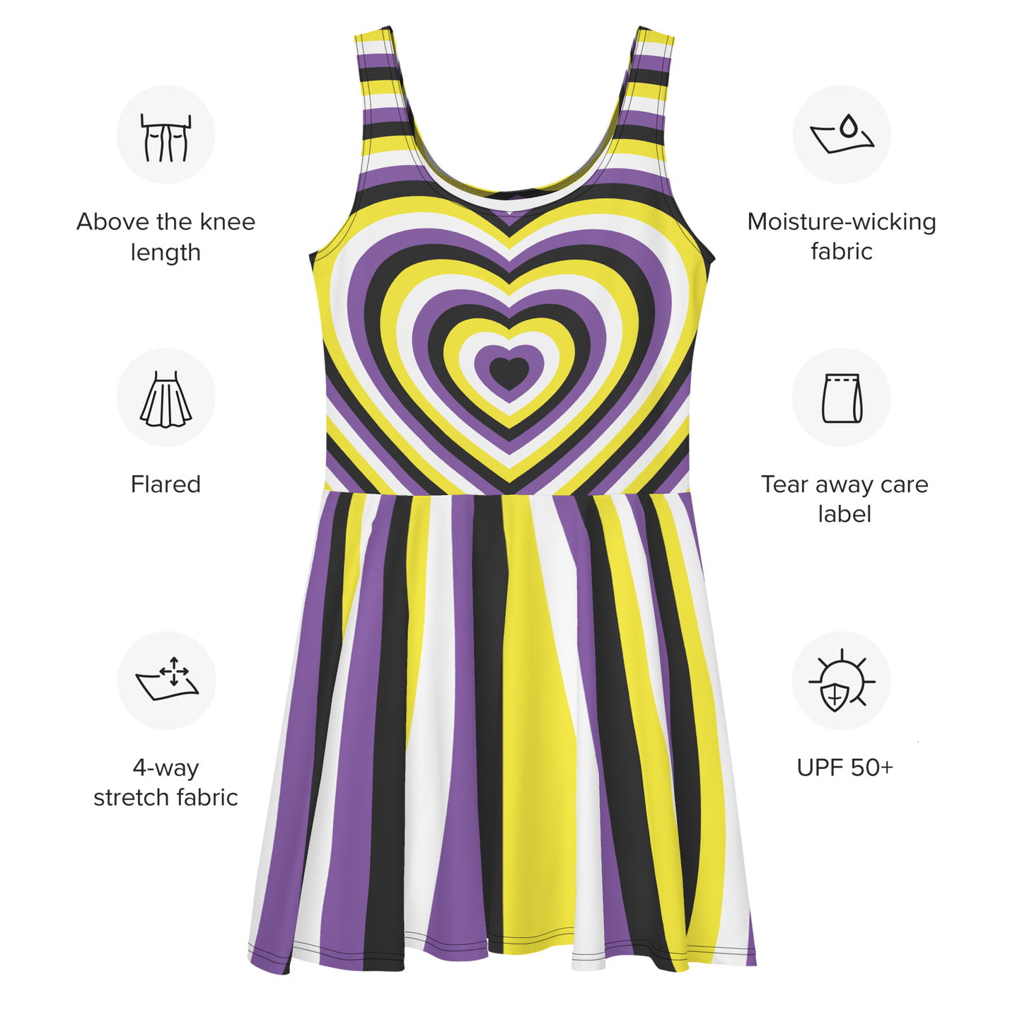 Enby Hearts Skater Dress