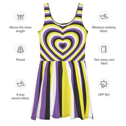 Enby Hearts Skater Dress