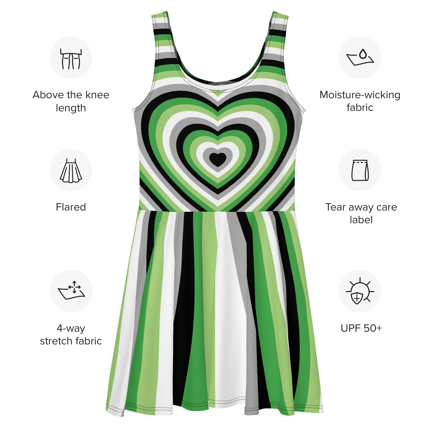 Aro Hearts Skater Dress