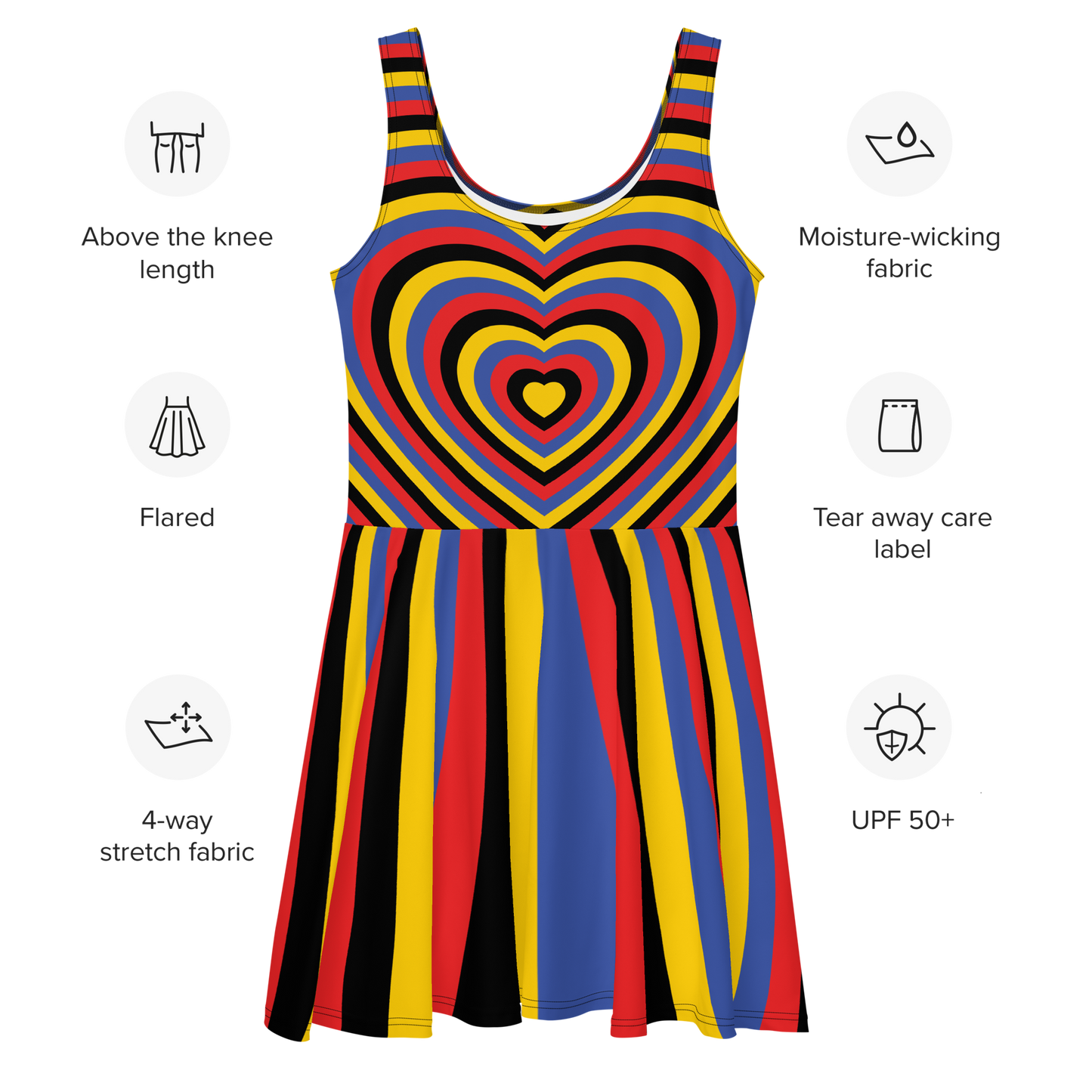 Poly Hearts Skater Dress