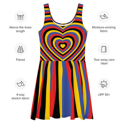 Poly Hearts Skater Dress