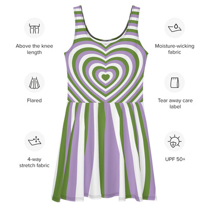 Genderqueer Hearts Skater Dress