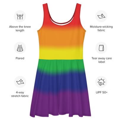 Rainbow Pride Gradient Skater Dress