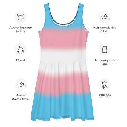 Trans Pride Gradient Skater Dress