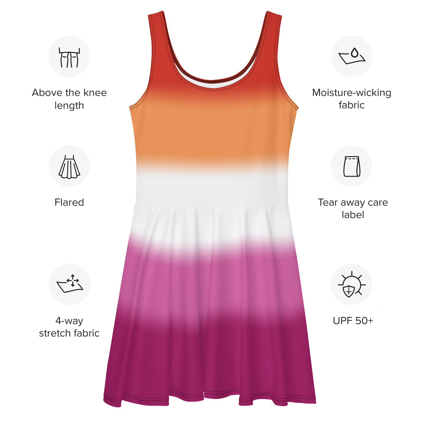 Lesbian Pride Gradient Skater Dress