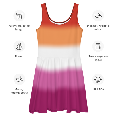 Lesbian Pride Gradient Skater Dress