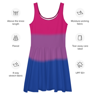 Bi Pride Gradient Skater Dress