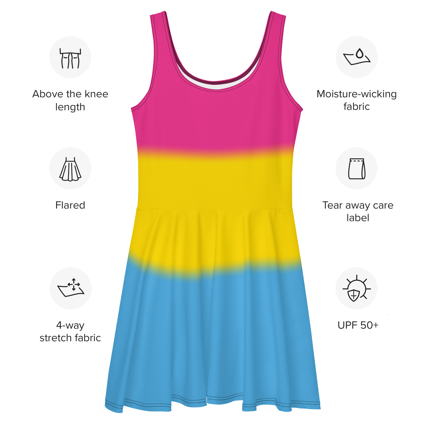 Pan Pride Gradient Skater Dress