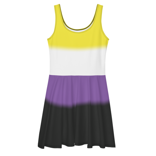 Enby Pride Gradient Skater Dress