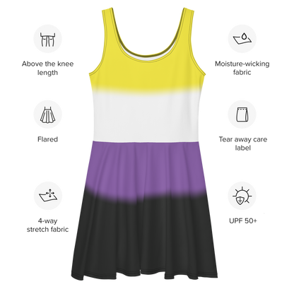 Enby Pride Gradient Skater Dress