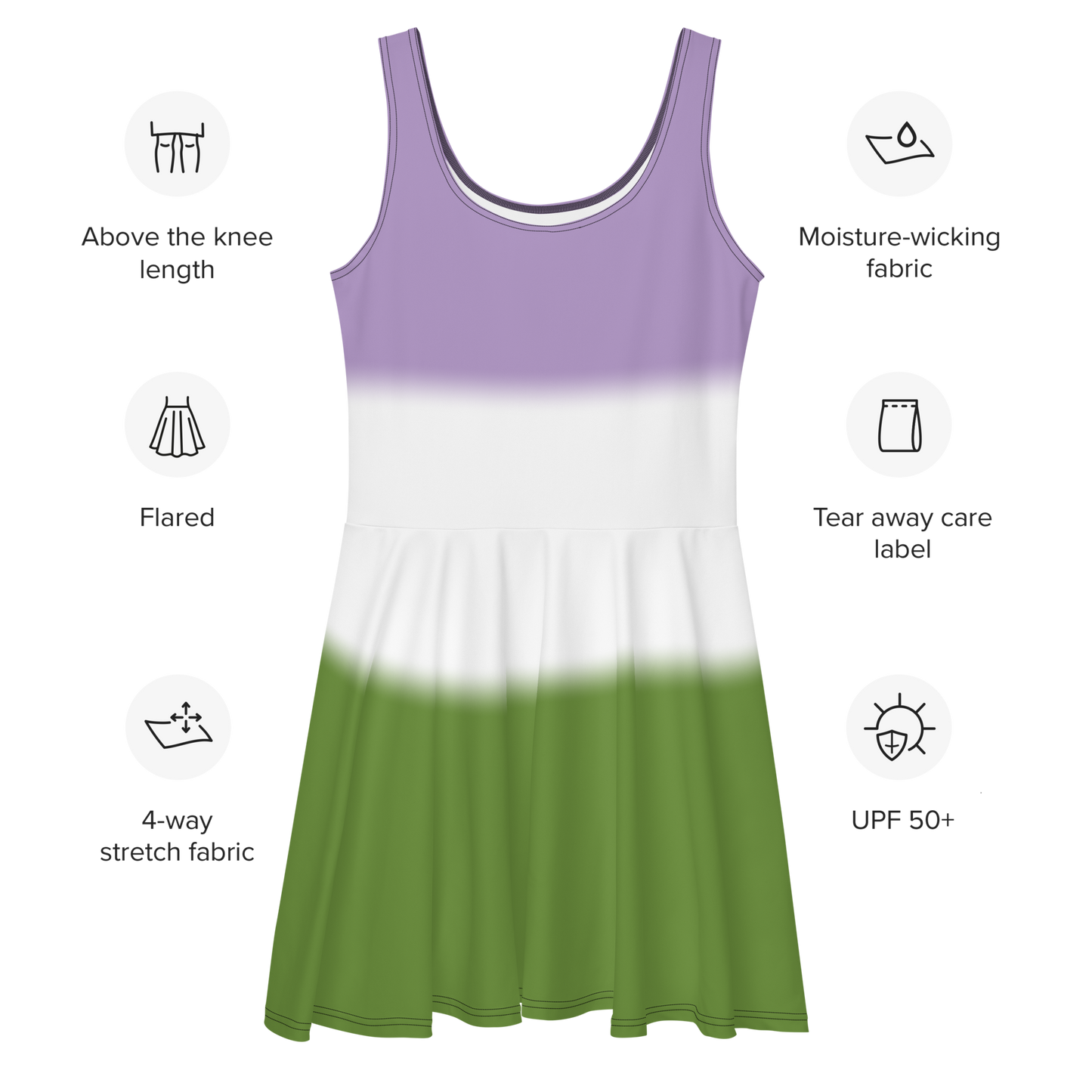 Genderqueer Pride Gradient Skater Dress