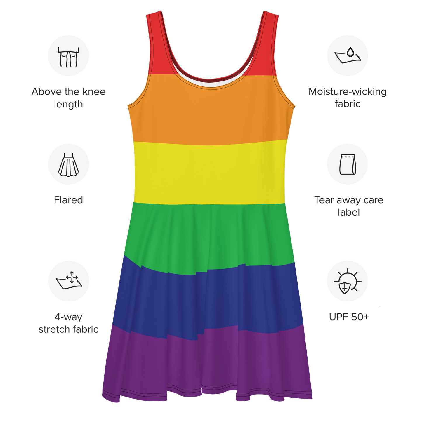 Rainbow Pride Flag Skater Dress