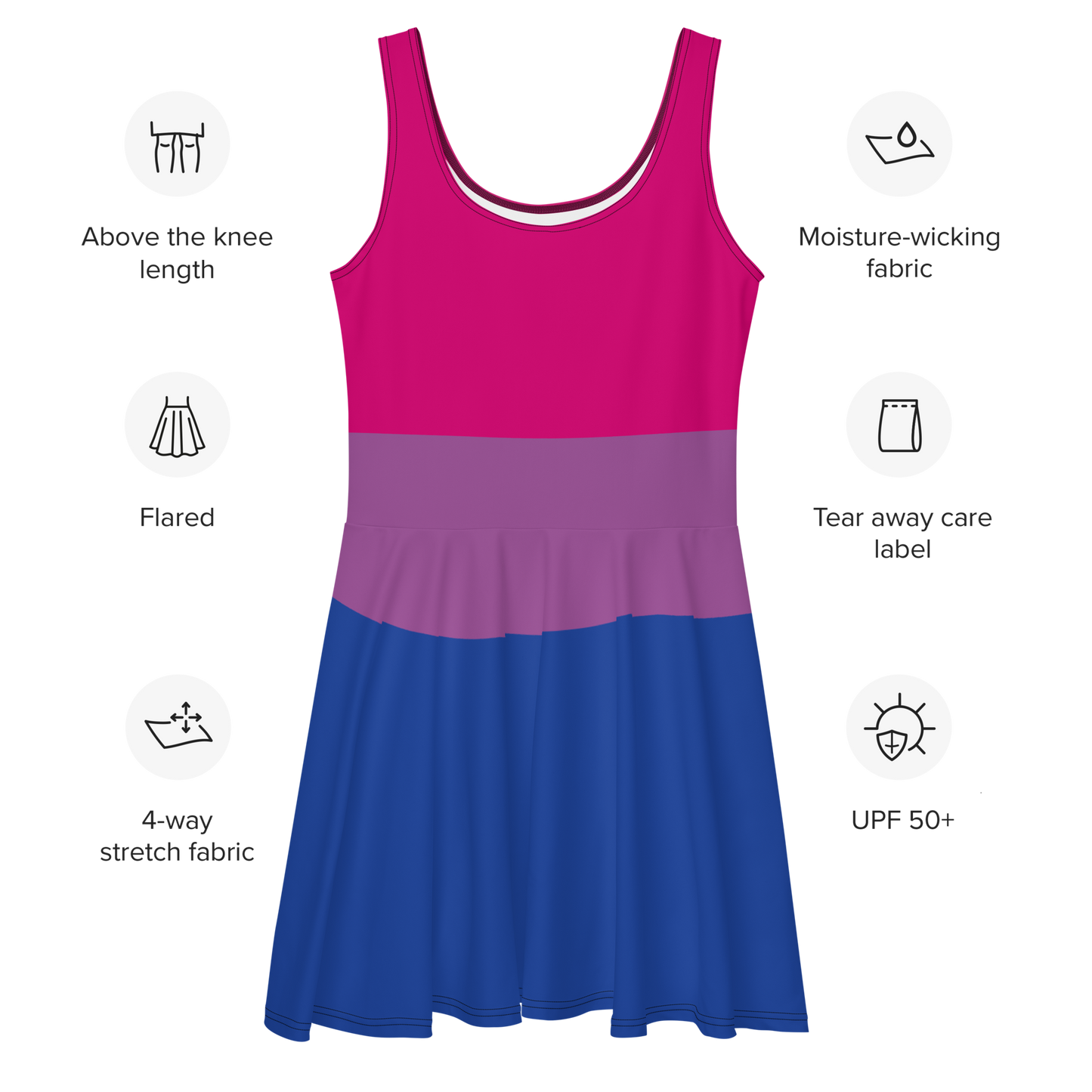 Bi Pride Flag Skater Dress