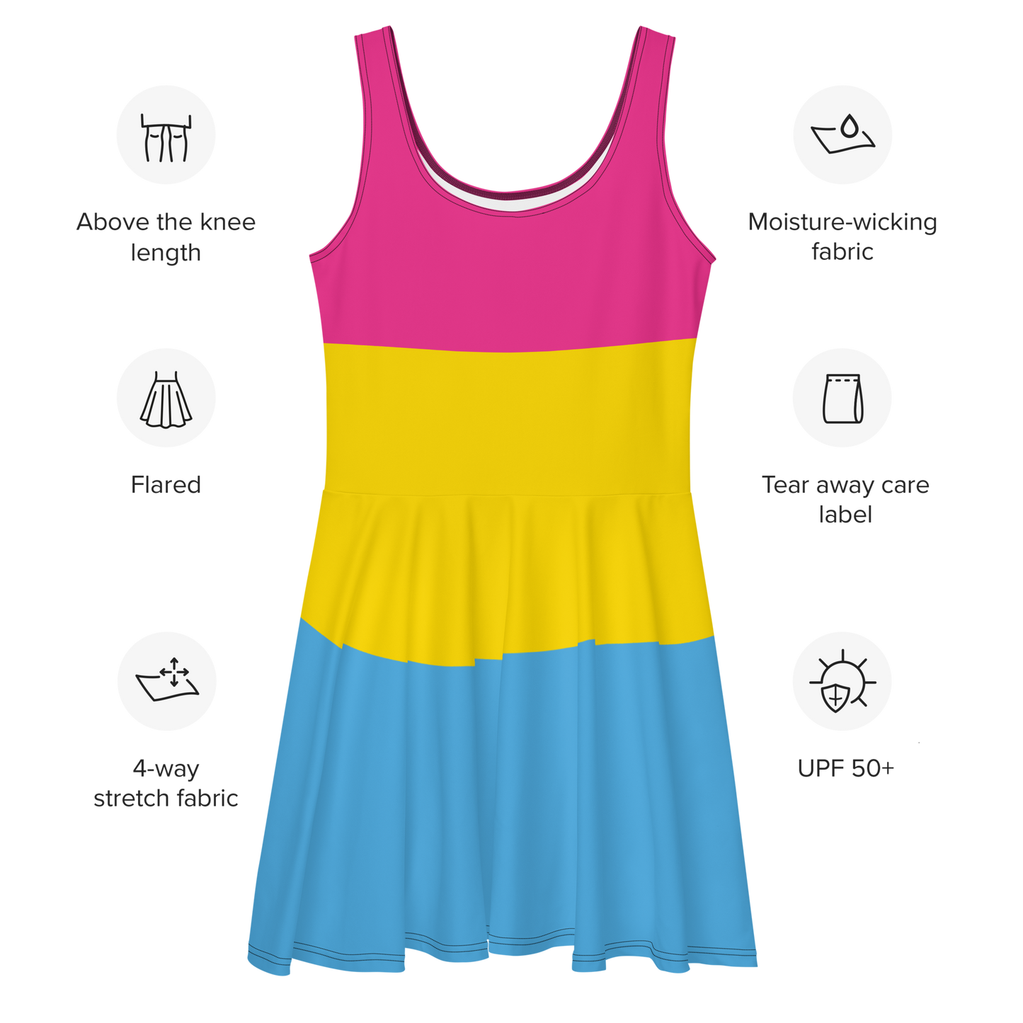 Pan Pride Flag Skater Dress