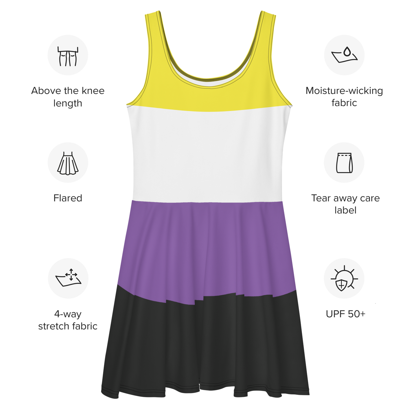 Enby Pride Flag Skater Dress