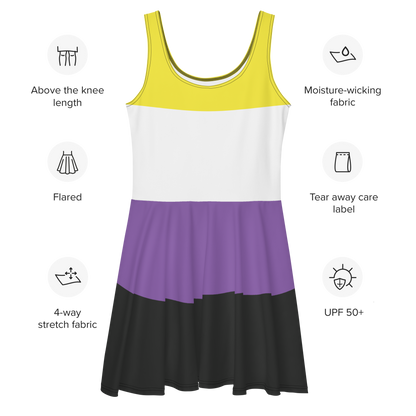 Enby Pride Flag Skater Dress