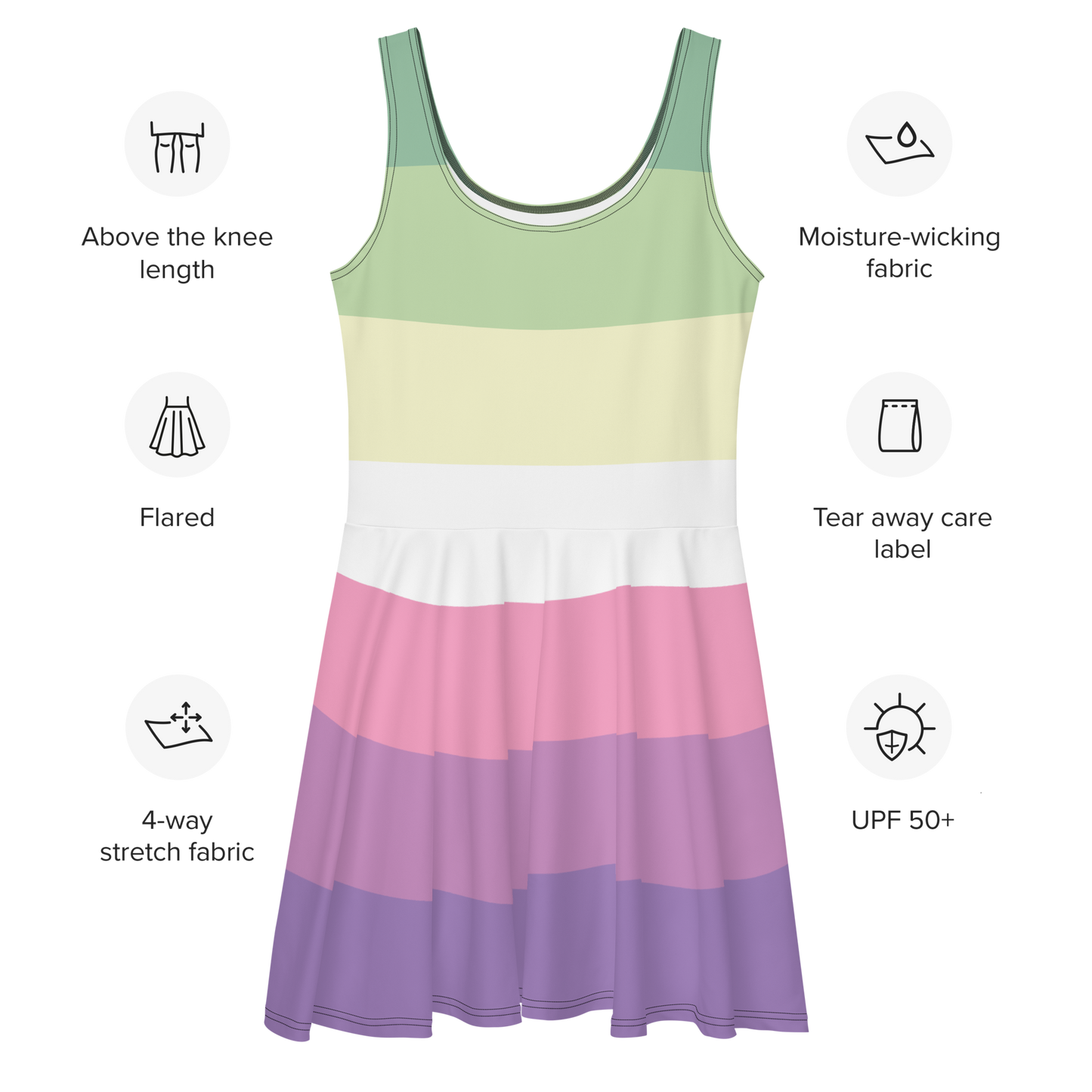 Genderfae Pride Flag Skater Dress