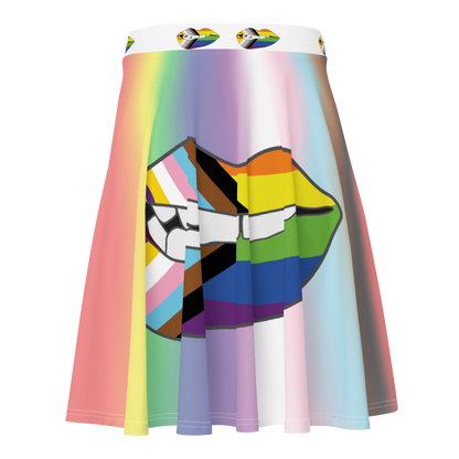 Progress Pride Biting Lips Skater Skirt