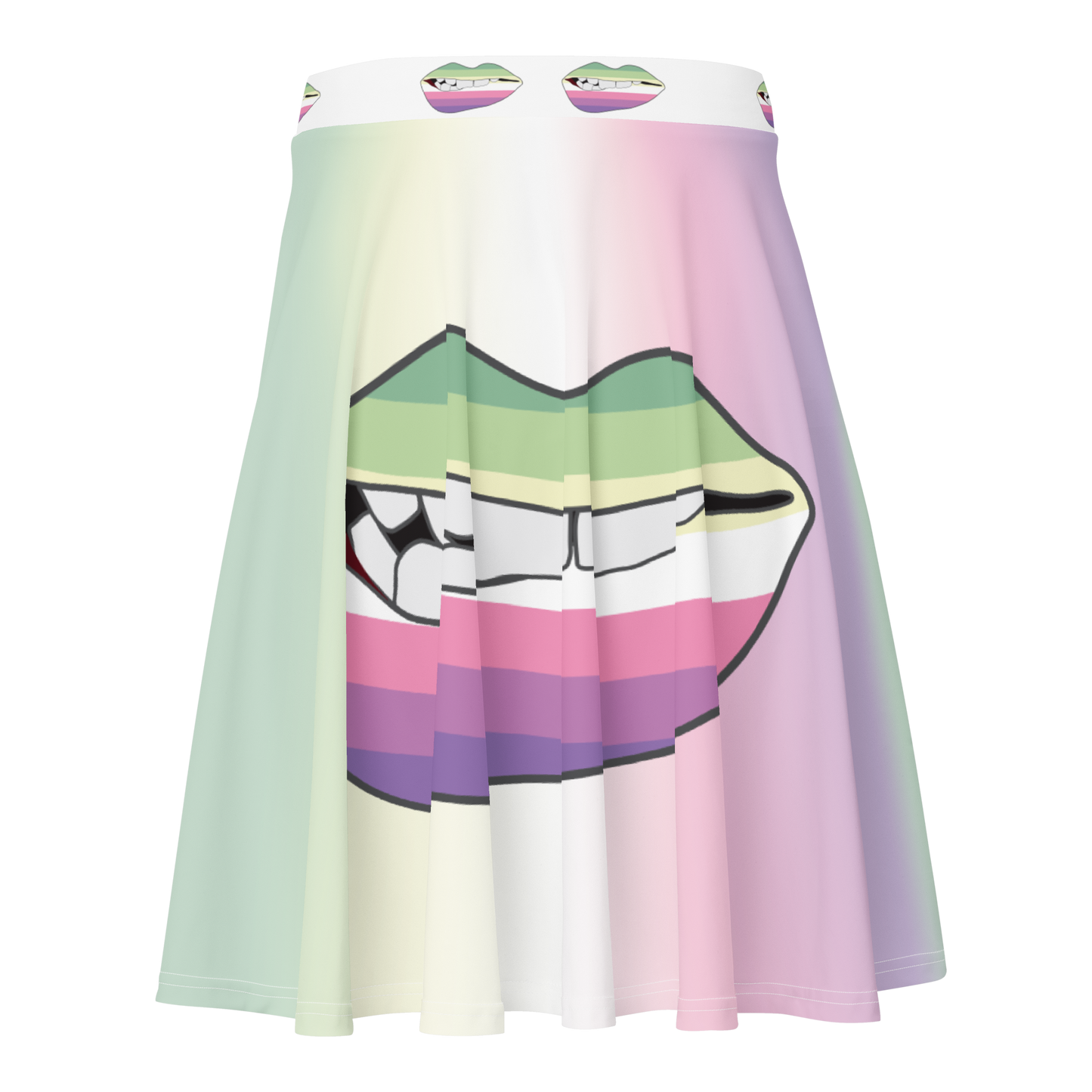 Genderfae Biting Lips Skater Skirt