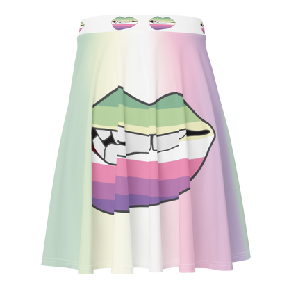 Genderfae Biting Lips Skater Skirt