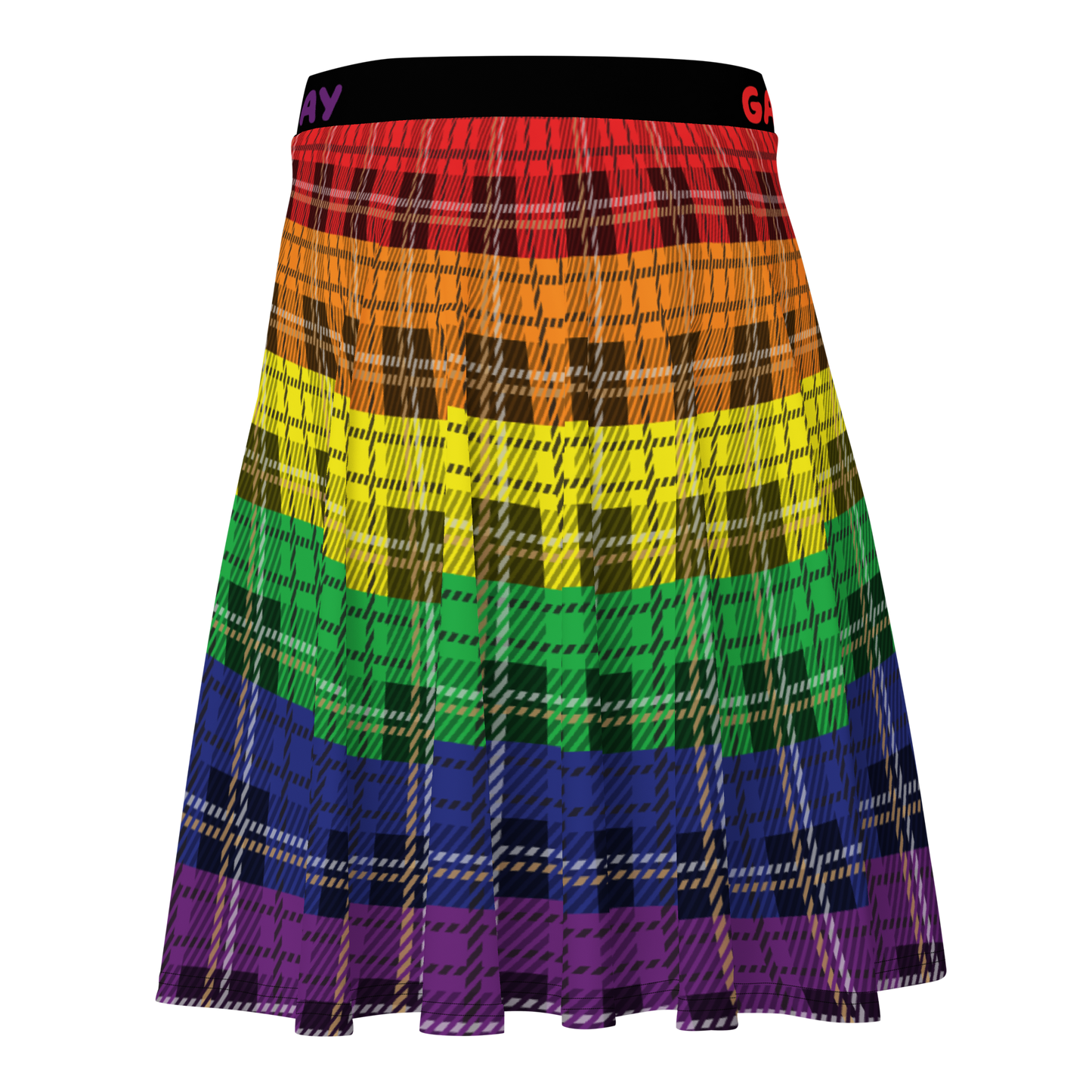 Rainbow Plaid Skater Skirt - GAY