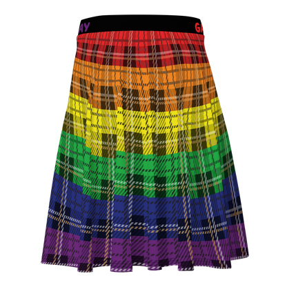 Rainbow Plaid Skater Skirt - GAY