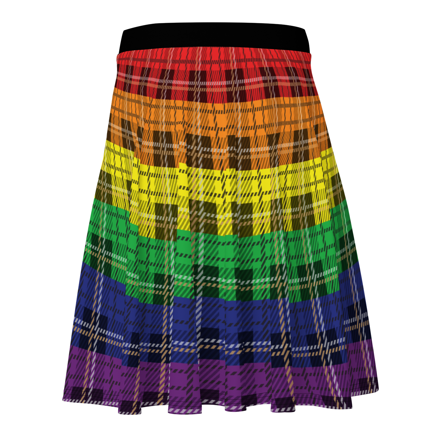 Rainbow Plaid Skater Skirt