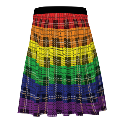 Rainbow Plaid Skater Skirt